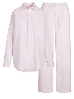 SKIMS Cotton Poplin Oversized Sleep Set in Cherry Blossom Stripe 🆕